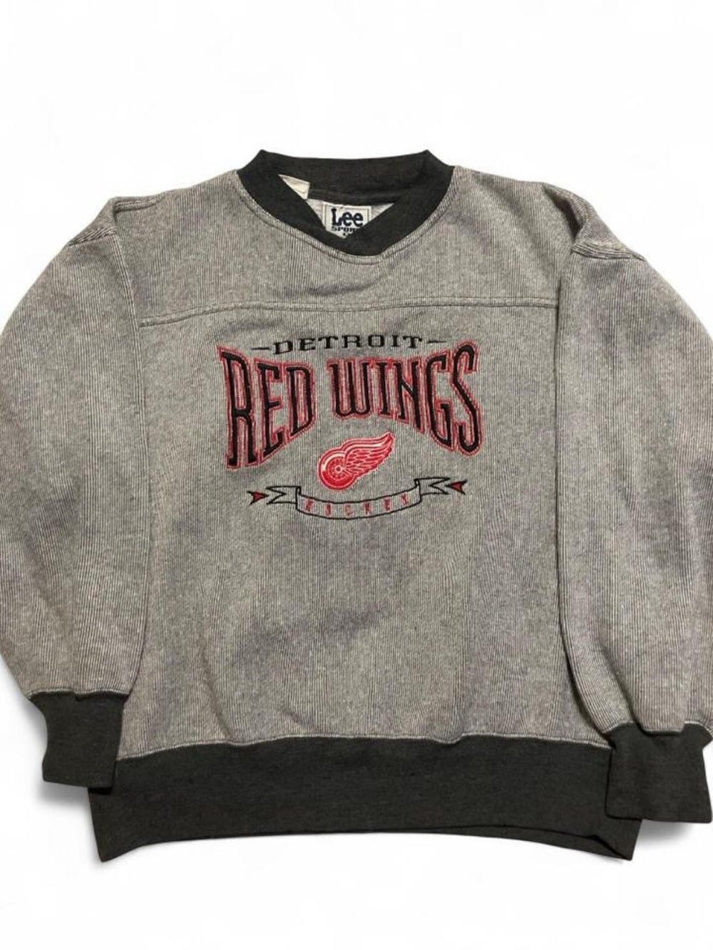Vintage 90s Lee Sport Detroit Red Wings Hockey Crewneck Sweatshirt Size M